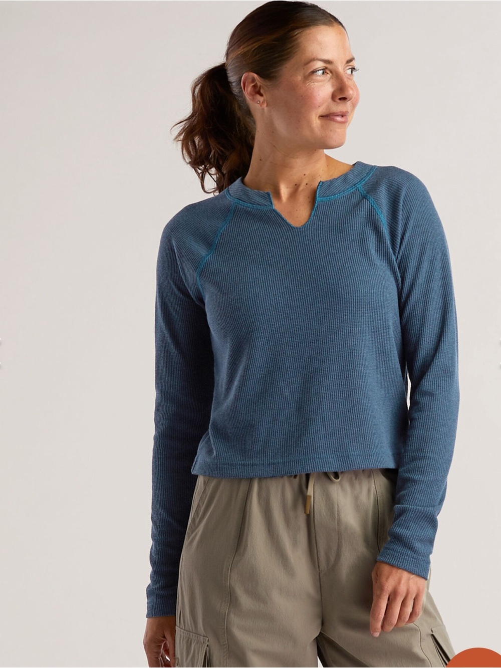 Title Nine Nectar Waffle Long Sleeve Top